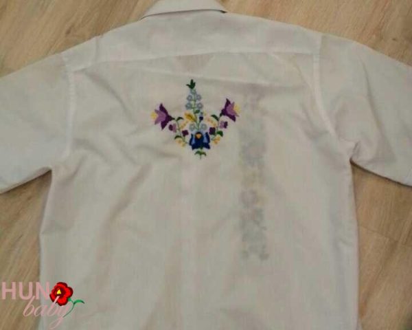 Modern magyaros férfi ing - magyaros kalocsai mintával - Pető