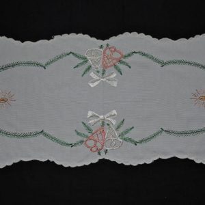 Karácsonyi terítő futó kézi színes hímzéssel 85x35 cm