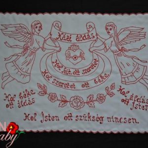 Falvédő Házi áldás piros hímzéses 82x55cm