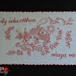Falvédő hímzett Az édes otthon vissza vár, 82x53 cm