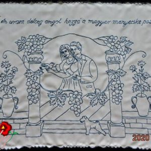 Falvédő hímzett Az én uram délceg angol 85x55 cm
