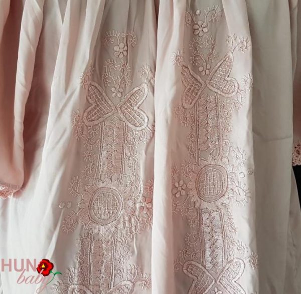 Hímzett blúz mályva selyem, buzsáki mintával