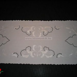 Hímzett futó fehér modern 85x35 cm