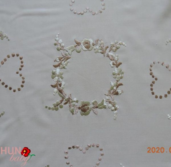 Hímzett terítő drapp kalocsai kör 55cm