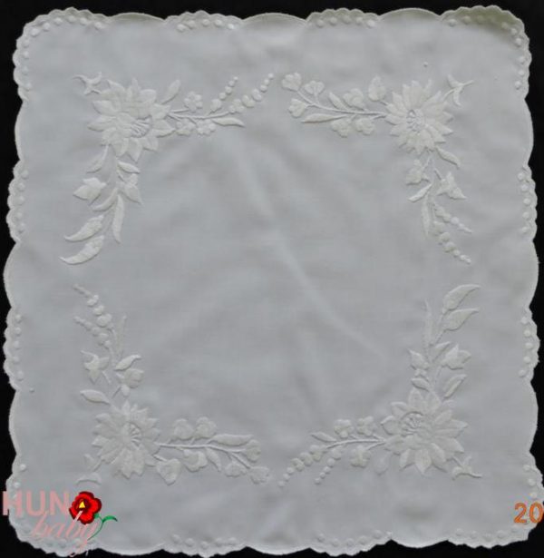 Hímzett terítő kalocsai fehér hímzés 45x45 cm