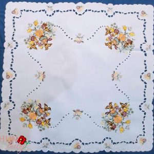 Húsvéti terítő gépi fehér nyuszis 85x85 cm