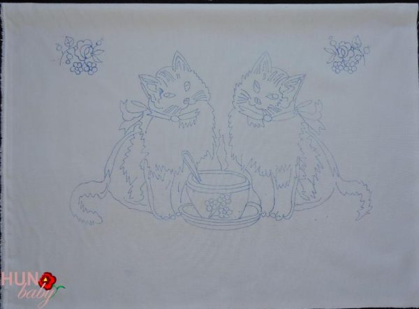 Párnahuzat előnyomott cicák 58x45cm