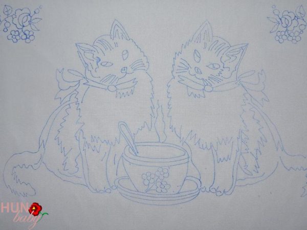 Párnahuzat előnyomott cicák 58x45cm