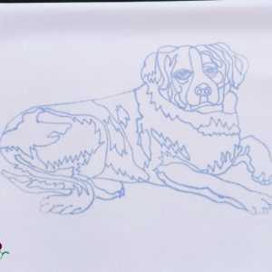 Párnahuzat előnyomott kutyás 58x45