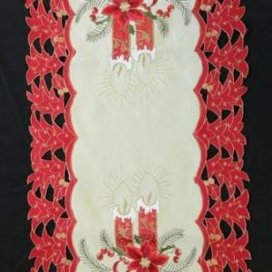 Karácsonyi terítő gépi drapp 86x36 cm