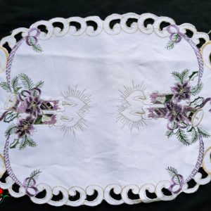 Karácsonyi terítő gépi fehér 43x29 cm