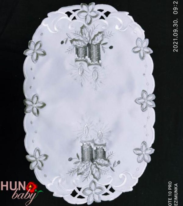 Karácsonyi terítő gépi fehér 45x29 cm