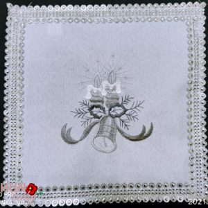 Karácsonyi terítő gépi fehér flitteres 30x30 cm