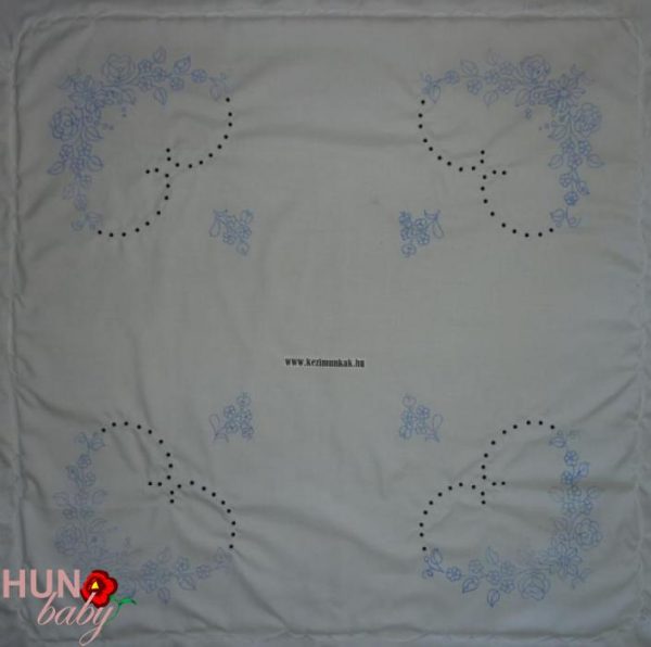 Előnyomott terítő szegett fehér kalocsai 85x85 cm