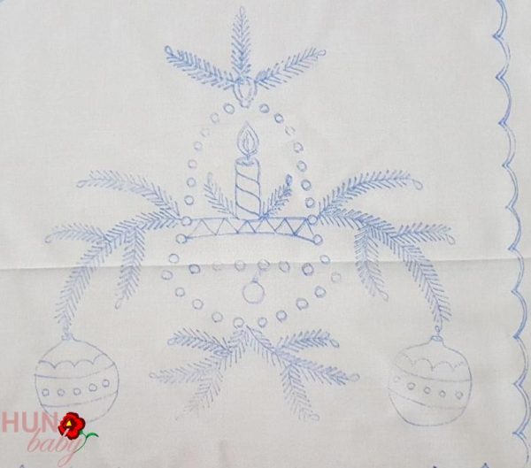 Karácsonyi terítő előnyomott futó szegett 85x35 cm