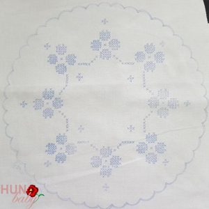 Keresztszemes előnyomott kör szegetlen fehér 35 cm